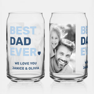 Beste vader ooit hart blauwe vaders dag foto blikvorm glas