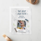 Beste vader ooit Kinder foto op maat Notitiekaartje (Voorkant / Achterkant in situ)