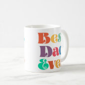 Beste vader ooit Kleurrijke retro script Vaderdag Koffiemok (Voorkant rechts)