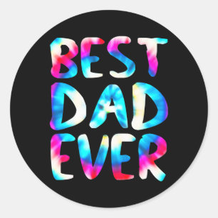 Beste vader ooit kleurrijke Tie Dye Funny Fathers Ronde Sticker
