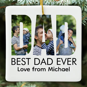 Beste Vader Ooit Letter Foto Keramisch Ornament
