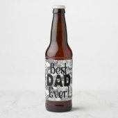 Beste vader ooit | Licht Camouflage grijs patroon Bier Etiket (Voorkant)
