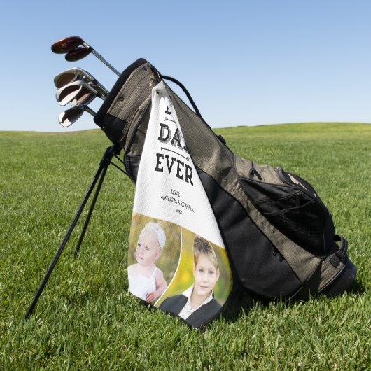 Beste vader ooit maakt Aangepaste Aangepaste Foto Golfhanddoek (Groen)