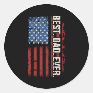 Beste vader ooit met Amerikaanse vlag voor vader d Ronde Sticker