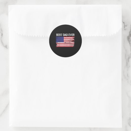 Beste vader ooit met ons Amerikaanse vlag geschenk Ronde Sticker (Tas)