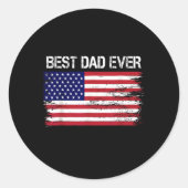Beste vader ooit met ons Amerikaanse vlag geschenk Ronde Sticker (Voorkant)