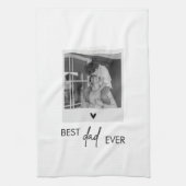 Beste vader ooit minimalistische foto theedoek (Verticaal)