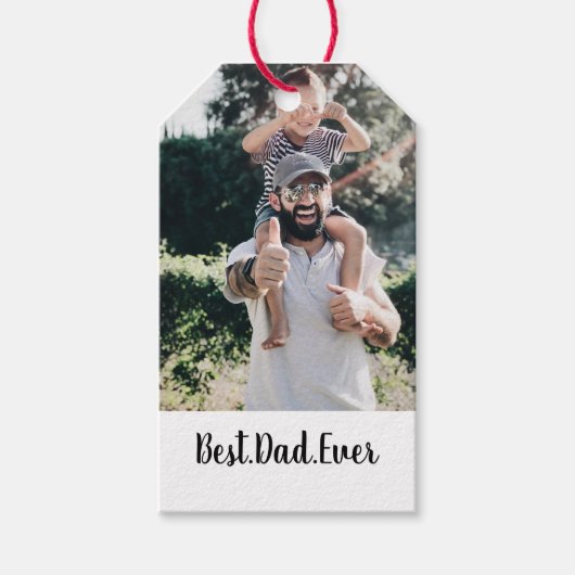 Beste vader ooit Modern Foto Collage Cadeaulabel (Voorkant)