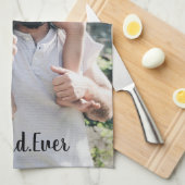 Beste vader ooit Modern Foto Collage Theedoek (Quarter Fold)