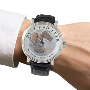 Beste vader ooit Modern Message Vader Day Foto Horloge