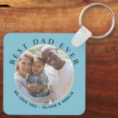 Beste vader ooit Modern Message Vader Day Foto Sleutelhanger (Achterkant)