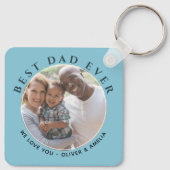 Beste vader ooit Modern Message Vader Day Foto Sleutelhanger (Achterkant)