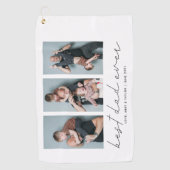 Beste vader ooit Modern Multi Foto Golfhanddoek (Voorkant)