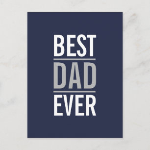 Beste vader ooit Modern Navy Blue Briefkaart