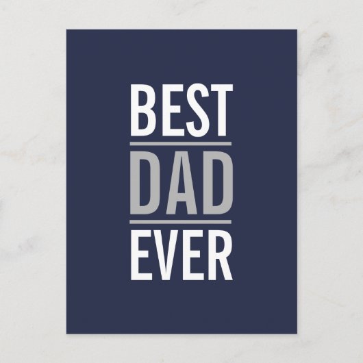 Beste vader ooit | Modern Navy Blue Briefkaart (Voorkant)