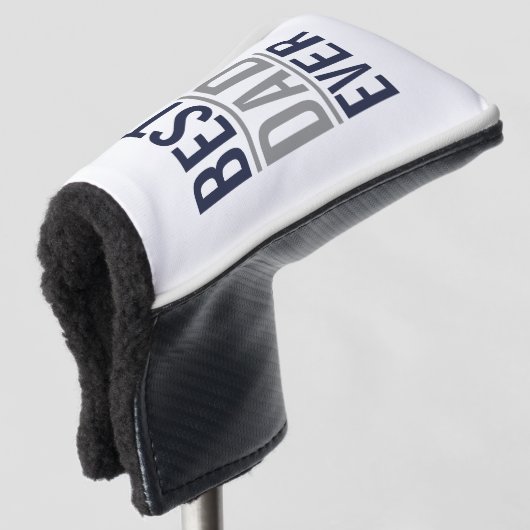 Beste vader ooit | Modern Navy Blue Golfheadcover (3/4 voorkant)