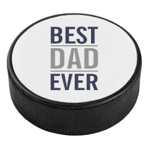 Beste vader ooit Modern Navy Blue Hockey Puck