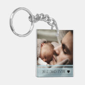 Beste vader ooit Moderne Aangepaste Foto Sleutelhanger (Voorkant Links)