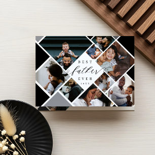 Beste vader ooit moderne fotocollage gepersonalise kaart