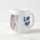 Beste vader ooit moderne Vaderdag voor fotomarine Extra Grote Beker (Voorkant rechts)