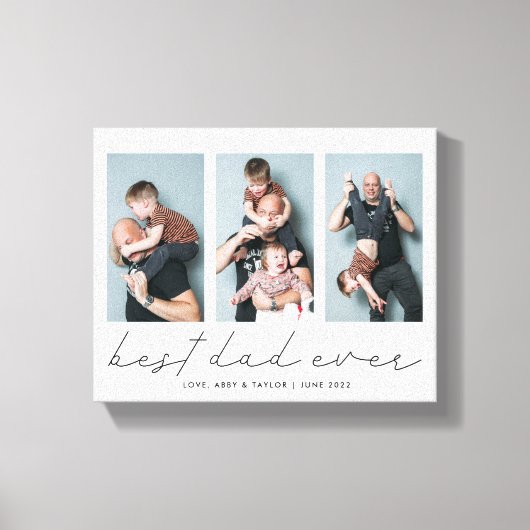 Beste vader ooit | Multi Photo Vaderdag Keepomwill Canvas Afdruk (Voorkant)