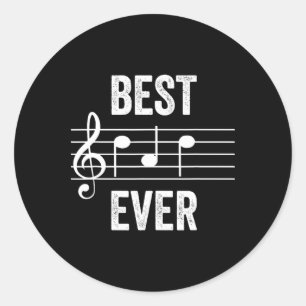 Beste vader ooit Muzieknoten Funny Fathers Day Gif Ronde Sticker