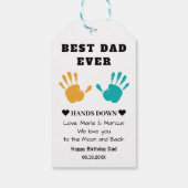 Beste vader ooit overhandigt verjaardag cadeaulabel (Achterkant)