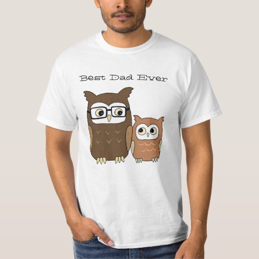 Beste vader ooit Owl vader en kind vaderdag T-shirt (Voorkant)