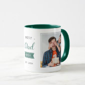 Beste vader ooit pappa Green Birthday Foto Mok (Voorkant rechts)