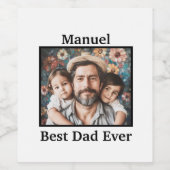 Beste vader ooit personaliseren wijn etiket (Enkel label)