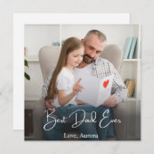 Beste vader ooit persoonlijke foto bedankkaart (Voorkant / Achterkant)