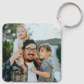 Beste vader ooit persoonlijke foto dubbelzijdig sleutelhanger (Achterkant)