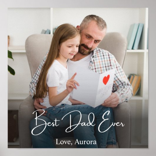 Beste vader ooit persoonlijke foto poster (Voorkant)