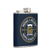 Beste vader ooit Retro Badge Vaderdag Heupfles (Rechts)