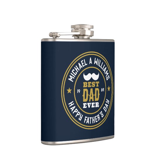 Beste vader ooit Retro Badge Vaderdag Heupfles (Rechts)