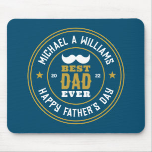 Beste vader ooit Retro Badge Vaderdag Muismat