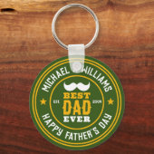 Beste vader ooit  Retro Badge Vaderdag Sleutelhanger (Voorkant)