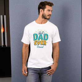 Beste vader ooit | Retro gepersonaliseerde Vaderda T-shirt