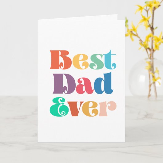 Beste vader ooit retro script Vaderdag Kaart (Gele Bloem)
