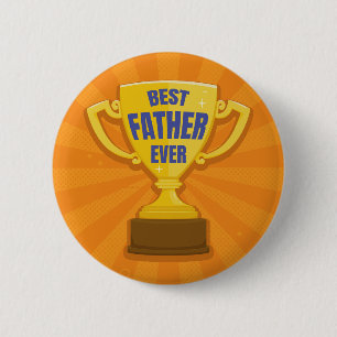 Beste vader ooit Retro Trophy Cup voor papa, papa Ronde Button 5,7 Cm