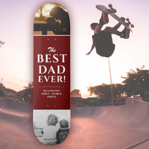 Beste vader ooit rode vaderdag 2 fotocollage skateboard