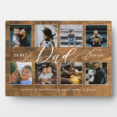 Beste vader ooit rustieke houtnerf fotocollage fotoplaat (voorkant)