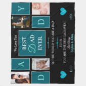 Beste vader ooit Script 4-foto collage fleece Deken (Voorkant)