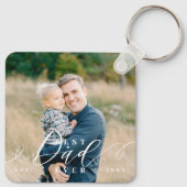 Beste vader ooit script Vaderdag foto Keepsake Sleutelhanger (Achterkant)
