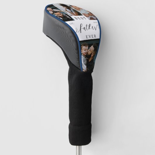 Beste vader ooit script Vaderdag fotocollage Golfheadcover (Schuin)