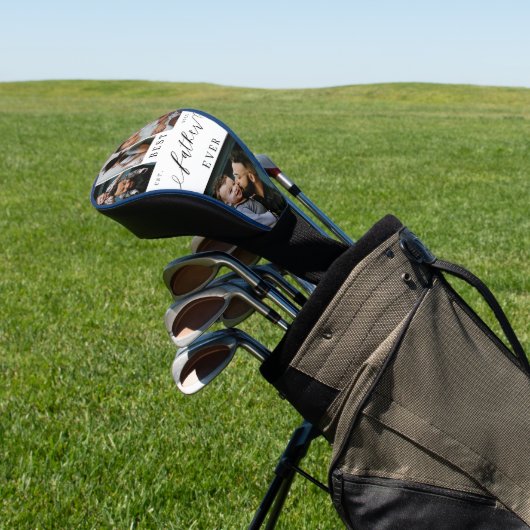 Beste vader ooit script Vaderdag fotocollage Golfheadcover (Insitu)