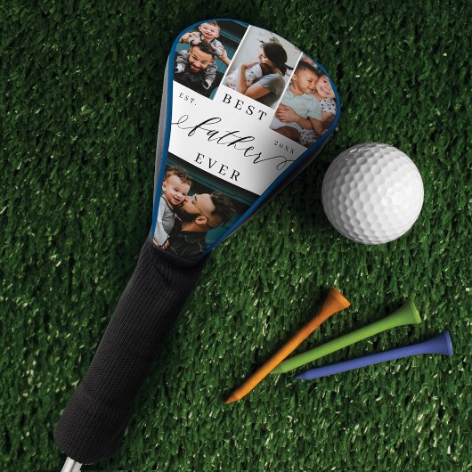 Beste vader ooit script Vaderdag fotocollage Golfheadcover