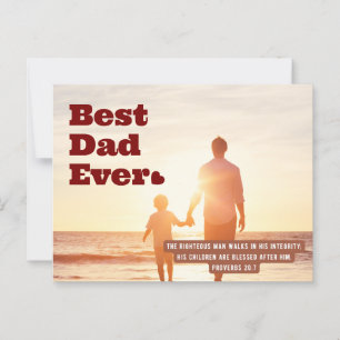 Beste vader ooit Spreuken 20:7 Christelijk Bijbelv Briefkaart