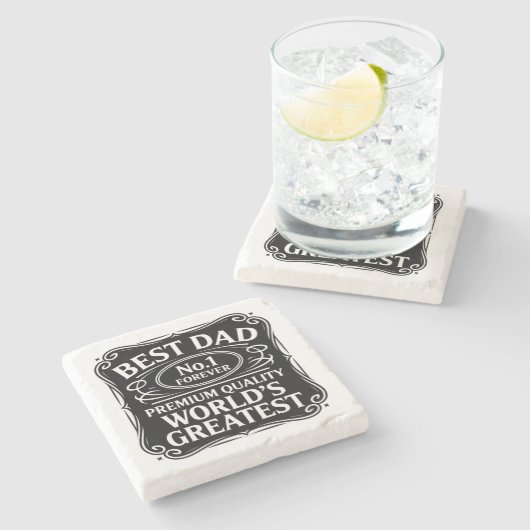 Beste vader ooit stenen onderzetter (Zijkant)