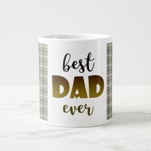 Beste vader ooit, Tartan Pattern, Vaderdag Jumbo Mok (Voorkant)